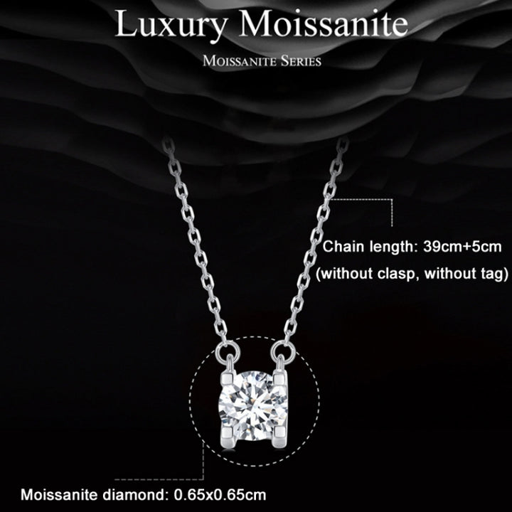 Sterling Silver Moissanite Necklace S925
