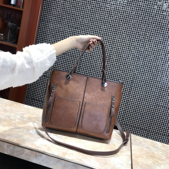 Borsa a tracolla moda casual PU da donna (marrone) modello Zaira mahena ECONOMY