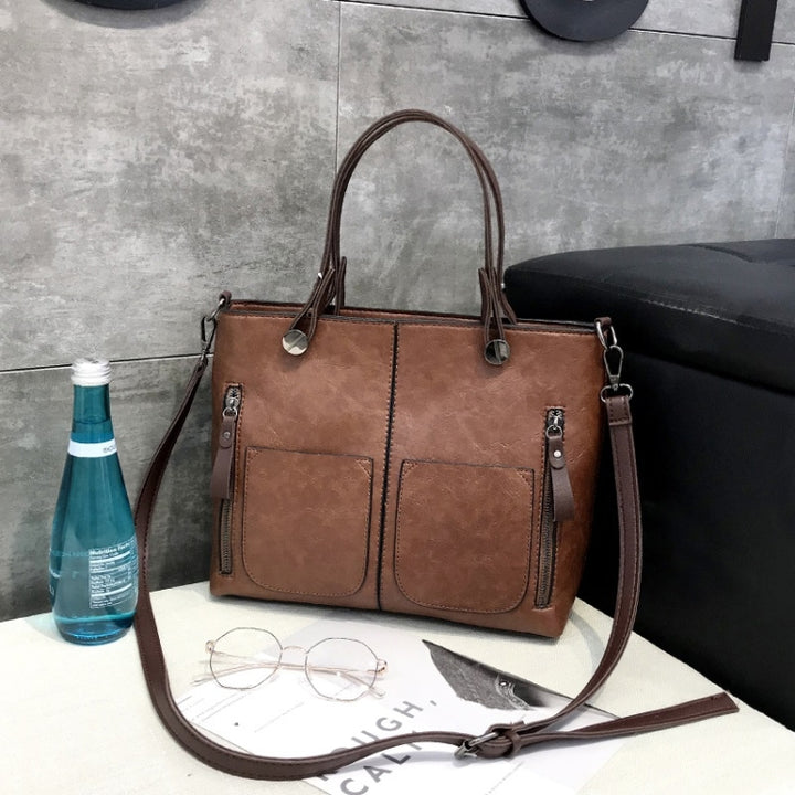 Borsa a tracolla moda casual PU da donna (marrone) modello Zaira mahena ECONOMY