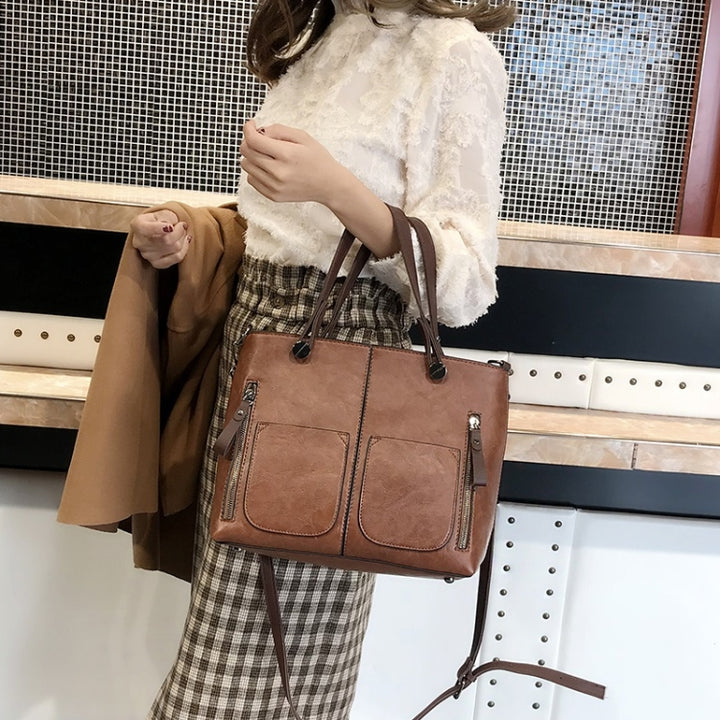 Borsa a tracolla moda casual PU da donna (marrone) modello Zaira mahena ECONOMY