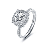Anello Donna regolabile in argento con Pietra Moissanite 1 carato consegna immediata