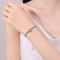 Braccialetto con perle di moissanite intarsiate a mano in argento sterling S925 con motivo cielo stellato Consegna immediata