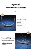 Collana in argento sterling S925 con moissanite, leggera, di lusso, di alta qualità, 1.1 carati, colore D
