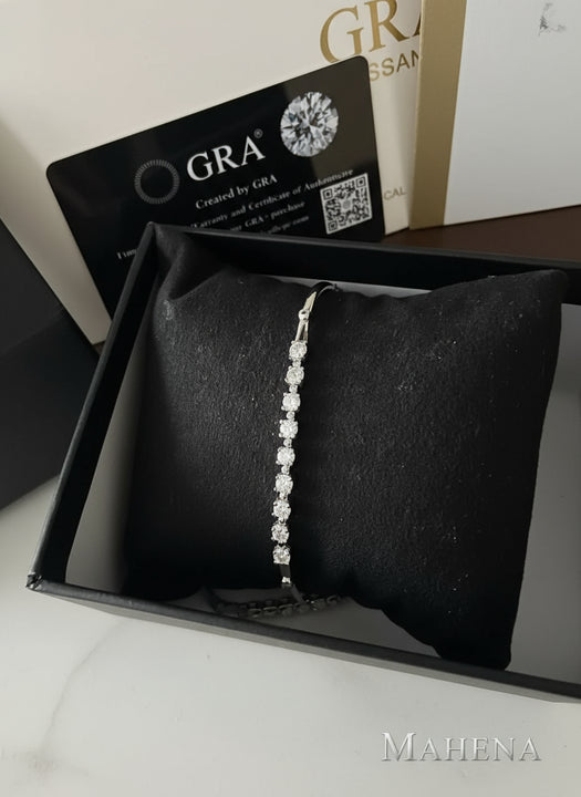 Bracciale da donna in argento sterling S925 con moissanite