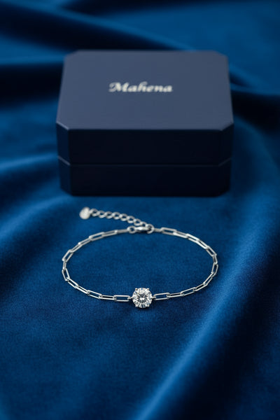 Bracciale da donna in argento Sterling S925 con moissanite da 1 carato e colore D