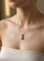 Collana in argento sterling S925 con moissanite per donna