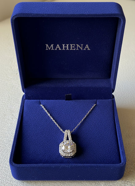 Collana in argento sterling S925 con moissanite per donna