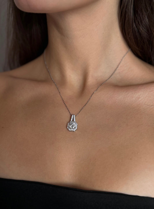 Collana in argento sterling S925 con moissanite per donna