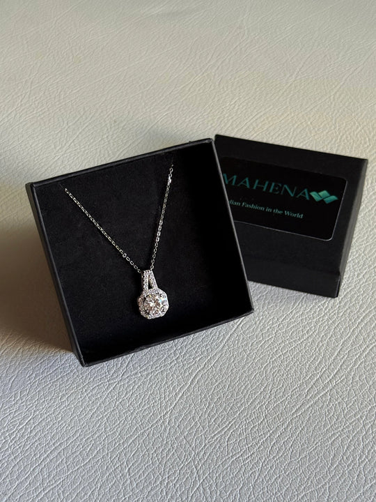 Collana in argento sterling S925 con moissanite per donna