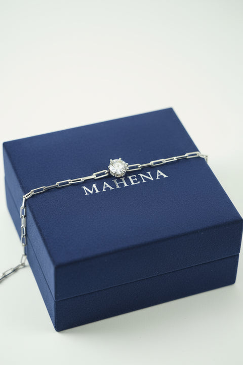 Bracciale da donna in argento Sterling S925 con moissanite da 1 carato e colore D
