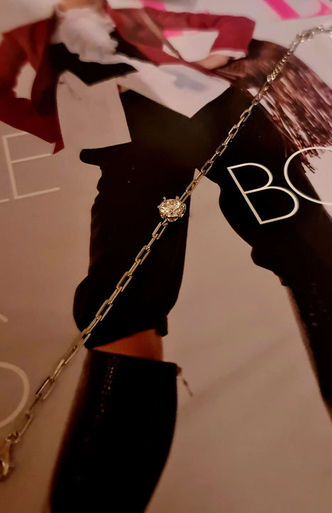 Bracciale da donna in argento Sterling S925 con moissanite da 1 carato e colore D