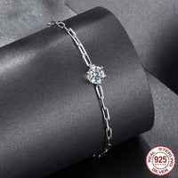 Bracciale da donna in argento Sterling S925 con moissanite da 1 carato e colore D