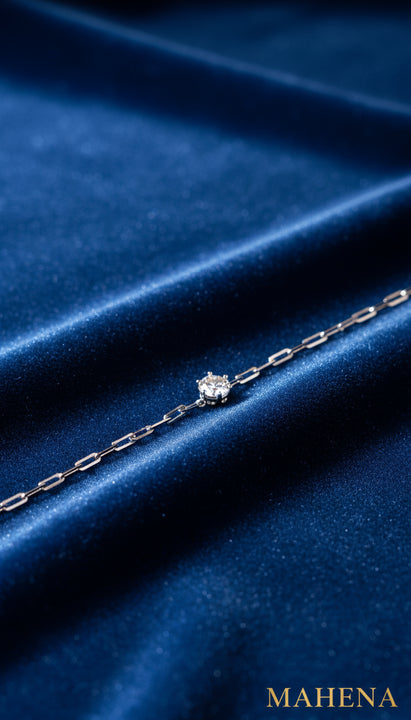 Bracciale da donna in argento Sterling S925 con moissanite da 1 carato e colore D