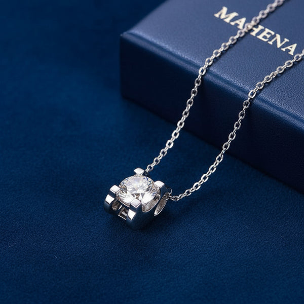 Collana in moissanite in argento sterling S925 modello 2 carati FANTASTICA