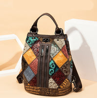Zaino in pelle da donna in stile etnico modello Igea BELLISSIMO CM.27x32x15