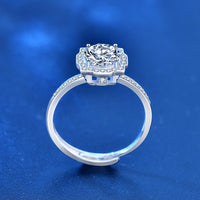 Anello Donna regolabile in argento con Pietra Moissanite 1 carato consegna immediata