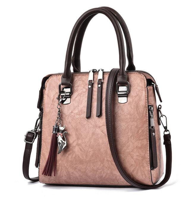 Borsa a mano e tracolla vintage serie linear da donna in similpelle Modello Cristina serie economica
