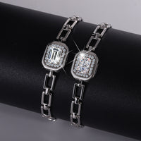 Bracciale geometrico in argento sterling S925 con moissanite CONSEGNA 2/3 giorni