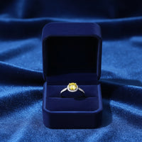 Anello in argento S925 giallo con moissanite  regolabile per donna