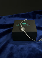 Bracciale rotondo in argento sterling 925 con moissanite