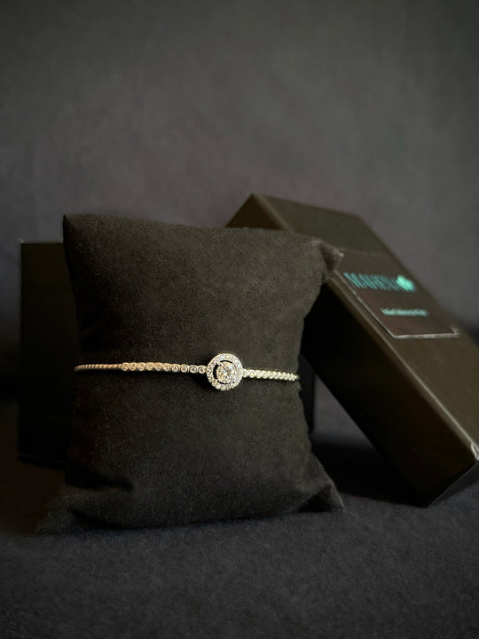 Bracciale rotondo in argento sterling 925 con moissanite