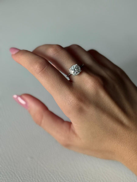 Anello Donna regolabile in argento con Pietra Moissanite 1 carato consegna immediata