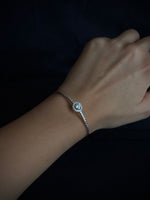 Bracciale rotondo in argento sterling 925 con moissanite
