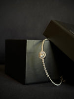 Bracciale rotondo in argento sterling 925 con moissanite