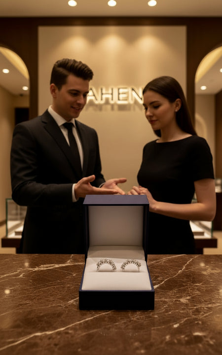 Orecchini da donna in argento sterling con diamante singolo e moissanite 3KARATI 4 MM