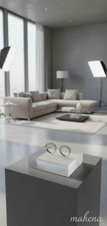 Orecchini da donna in argento sterling con diamante singolo e moissanite 3KARATI 4 MM