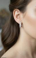 Orecchini da donna in argento sterling con diamante singolo e moissanite 3KARATI 4 MM