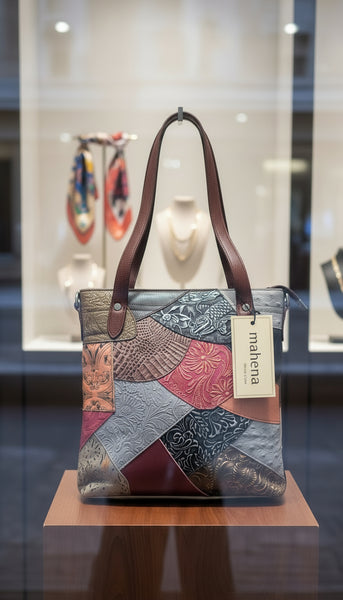 Borsa da donna in pelle con cuciture alla moda, borsa monospalla verticale modello Vesta