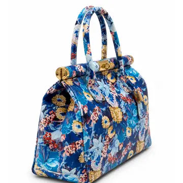 SOFIA – Floral Handbag in Genuine Artisan Leather (Made in Italy)