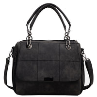 Women's matte shoulder bag, large capacity, in faux leather Boston model (GREY ONLY)