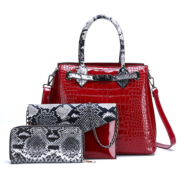 New Women's Handbags Tree Model Black and Red (3 pieces)