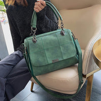 Women's matte shoulder bag, large capacity, in faux leather Boston model (GREY ONLY)