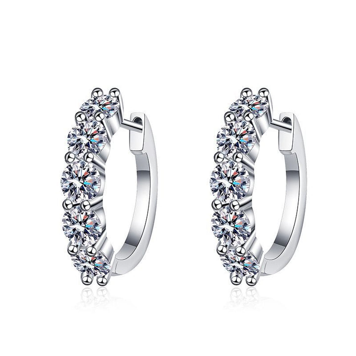 Orecchini da donna in argento sterling con diamante singolo e moissanite 3KARATI 4 MM