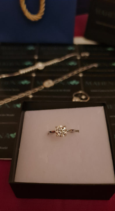 Anello regolabile in argento S925 con moissanite 2 carati con certificato Gra moissanite diamante