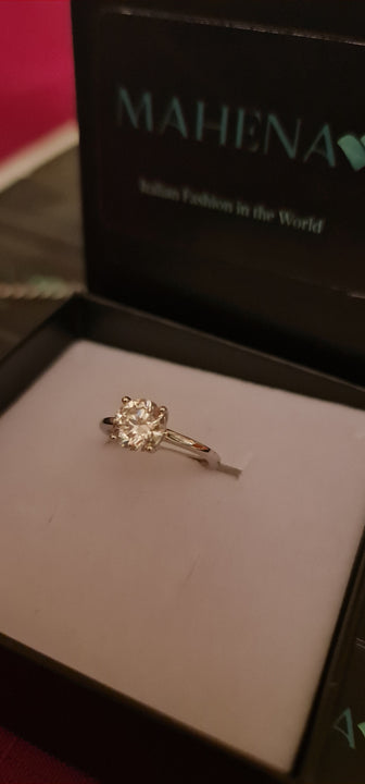 Anello regolabile in argento S925 con moissanite 2 carati con certificato Gra moissanite diamante