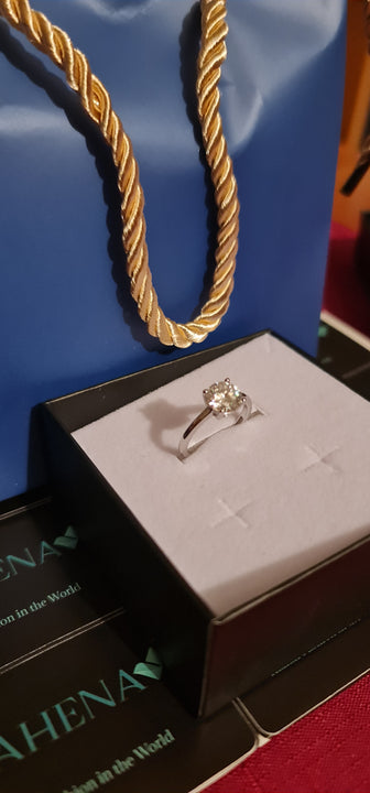 Anello regolabile in argento S925 con moissanite 2 carati con certificato Gra moissanite diamante