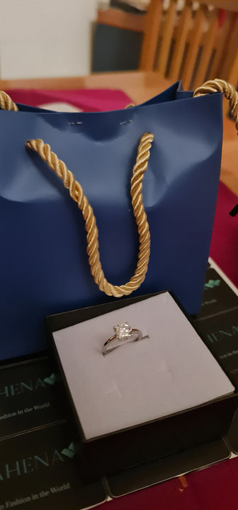 Anello regolabile in argento S925 con moissanite 2 carati con certificato Gra moissanite diamante
