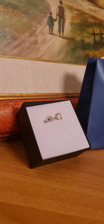 Anello regolabile in argento S925 con moissanite 2 carati con certificato Gra moissanite diamante