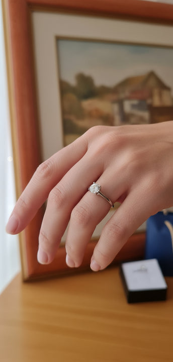 Anello regolabile in argento S925 con moissanite 2 carati con certificato Gra moissanite diamante