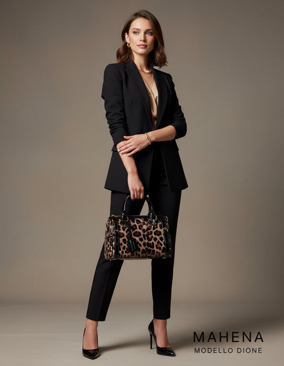 Borsa a mano con stampa leopardata, alla moda modello Dione consegna in 15 giorni prenotala ora BELLISSIMA E UNICA