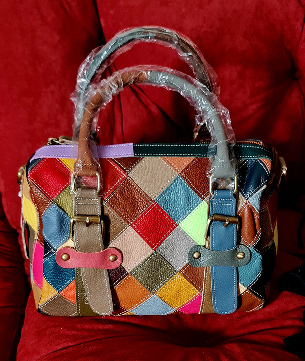 Borse da donna in pelle di vacchetta alla moda MULTICOLOR