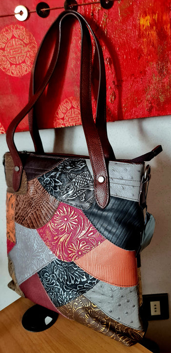 Borsa da donna in pelle con cuciture alla moda, borsa monospalla verticale modello Vesta
