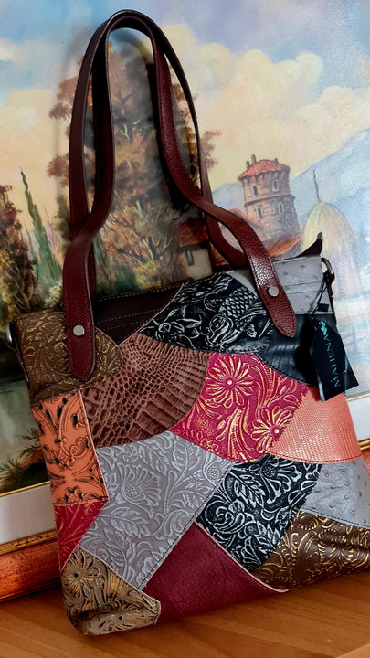 Borsa da donna in pelle con cuciture alla moda, borsa monospalla verticale modello Vesta