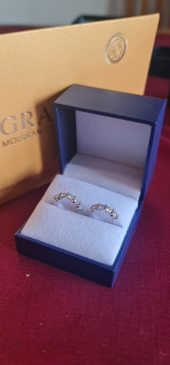 Orecchini da donna in argento sterling con diamante singolo e moissanite 3KARATI 4 MM