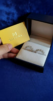 Orecchini da donna in argento sterling con diamante singolo e moissanite 3KARATI 4 MM