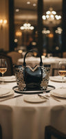 Matilde Lounge Beautiful!!! Shiny embroidered PU shoulder bag with golden flowers, black or red.